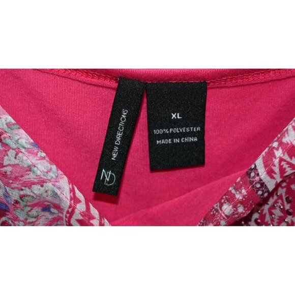 New Directions Womens Short Sleeve Gauzy Blouse Size XL - Picture 2 of 3